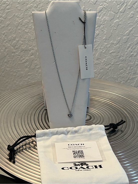Coach Jewelry - Coach Silver Heart Pendant Necklace with Signature hangtag, care card and dusty.